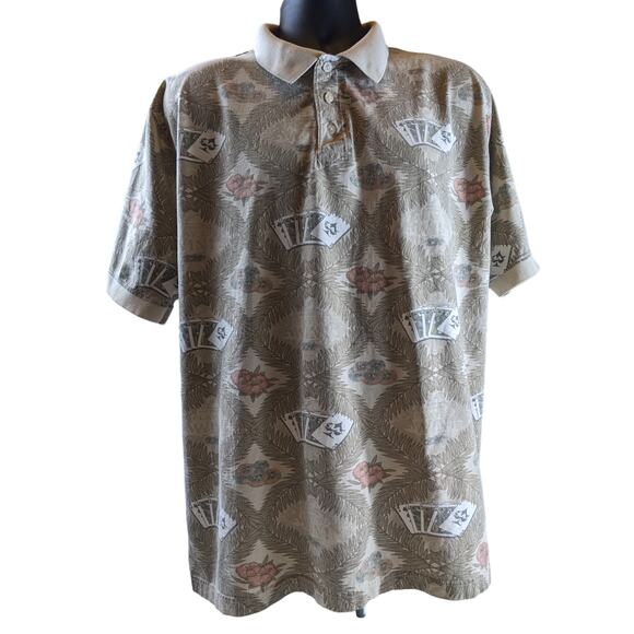 Big Dogs Polo Shirt Mens XL Poker Tropical Novelty Short Sleeve Vintage Attitude - Picture 9 of 11